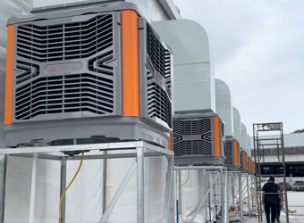 瑞泰風(fēng)降溫設(shè)備，廣州籃聯(lián)體育公園案例，扇機(jī)組合